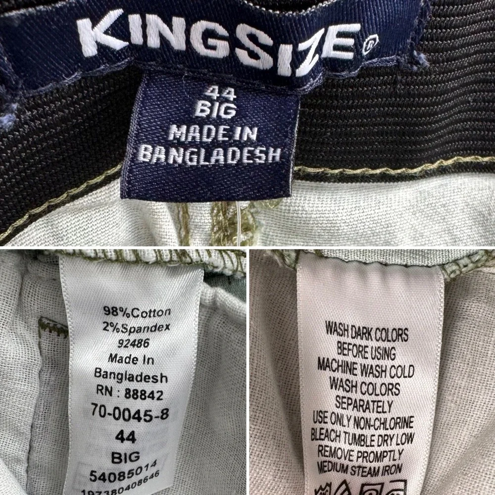 NEW King Size Big Tropical Palm Leaf Print Chino Shorts Green 44